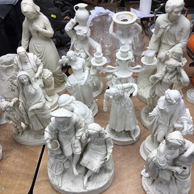 Lot 358 - Group of 19th century Parian porcelain figures