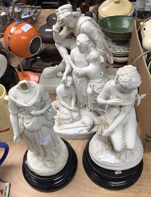 Lot 359 - Four 19th century Parian porcelain figures