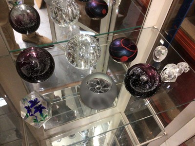 Lot 126 - Six paperweights, including Whitefriars, together with two Swarovski ornaments