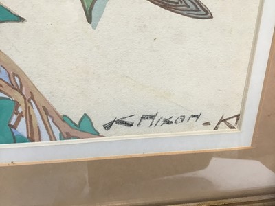 Lot 168 - Kay Nixon (1895-1988) watercolour and body colour, cuckoo and magpie