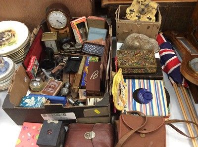 Lot 456 - Various pipes, vintage cameras, carriage clock, other clocks and sundries