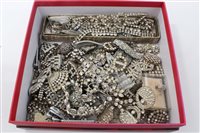 Lot 1543 - Quantity of vintage paste set and rhinestone...