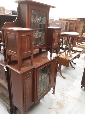 Lot 981 - Good quality Edwardian inlaid mahogany two height display cabinet, 107cm wide, 37cm deep, 196cm high