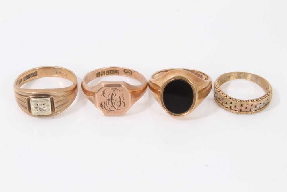 Lot 6 - Four 9ct gold rings