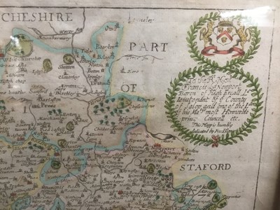 Lot 377 - Richard Blome - hand coloured engraved map of Shropshire