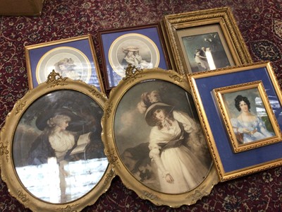 Lot 582 - Six prints, most in gilt frames