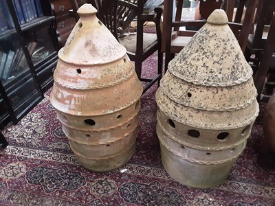 Lot 1002 - Two terracotta pots, 79cm high