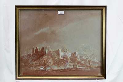 Lot 1066 - *Tom Keating watercolour and body colour castle scene.
