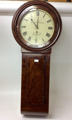 Lot 667 - Hedge and Banister of Colchester, early 19th century mahogany drop dial tavern clock