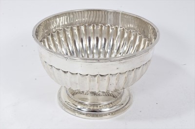 Lot 207 - Victorian silver half fluted rose bowl.