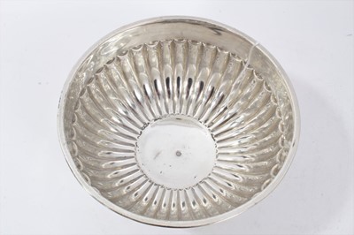 Lot 207 - Victorian silver half fluted rose bowl.