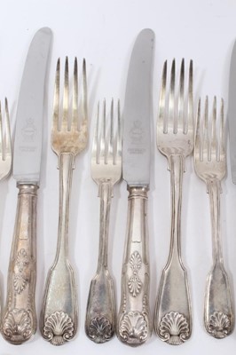 Lot 218 - Suite of Georgian silver cutlery for eight place settings