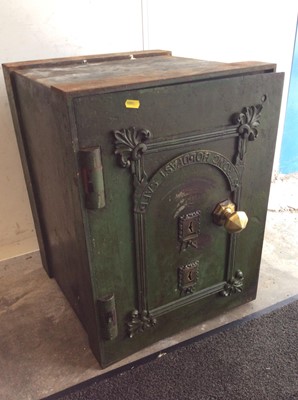 Lot 9 - Victorian green painted Strong Holdfast Safe