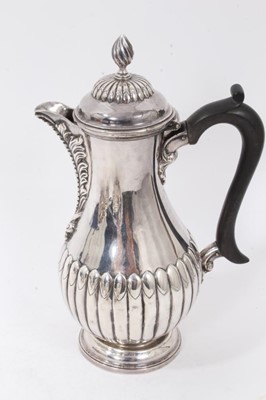 Lot 363 - Georgian and Victorian silver three piece teaset, and a separate Victorian hot water jug