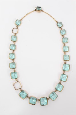 Lot 497 - 19th century paste set blue stone necklace