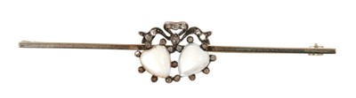 Lot 495 - Edwardian moonstone and diamond bar brooch