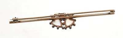 Lot 495 - Edwardian moonstone and diamond bar brooch