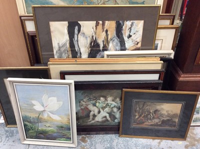 Lot 485 - Mid 20th century oils on canvas, decorative prints and sundry pictures