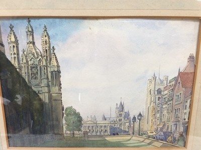 Lot 42 - Mid 20th century English School ink and watercolour - a city view, apparently unsigned, 18cm x 25cm, in glazed frame