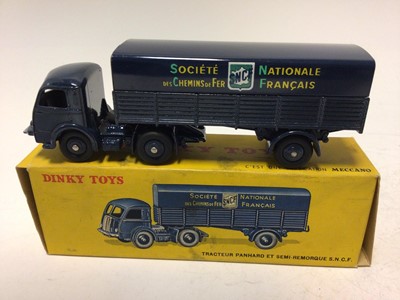 Lot 2091 - Dinky French Issue Tracteur Panhard Et Semi-Remorque S.N.C.F. No 32AB, boxed