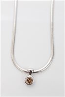 Lot 1508 - White gold (9ct) cinnamon-coloured diamond...