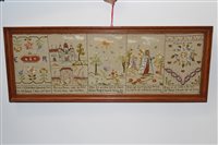 Lot 1464 - King Edward 1902 embroidery - five scenes with...