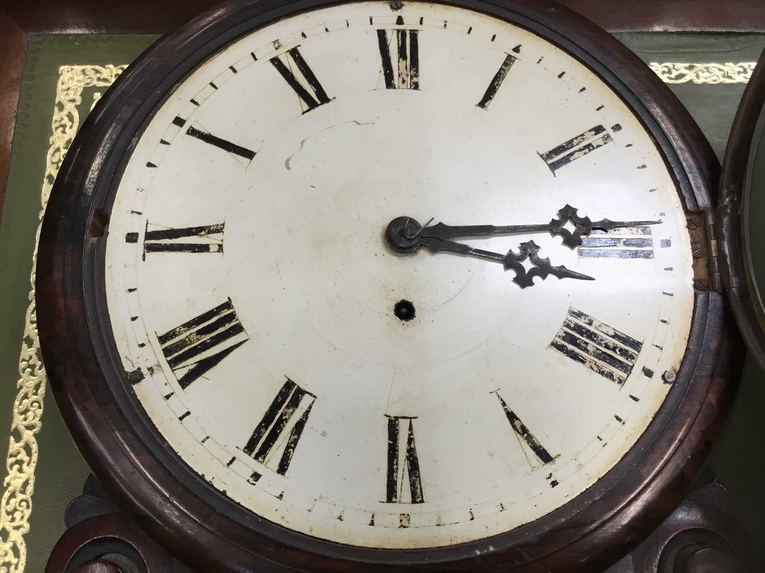 Lot 128 Early Victorian grained rosewood wall clock