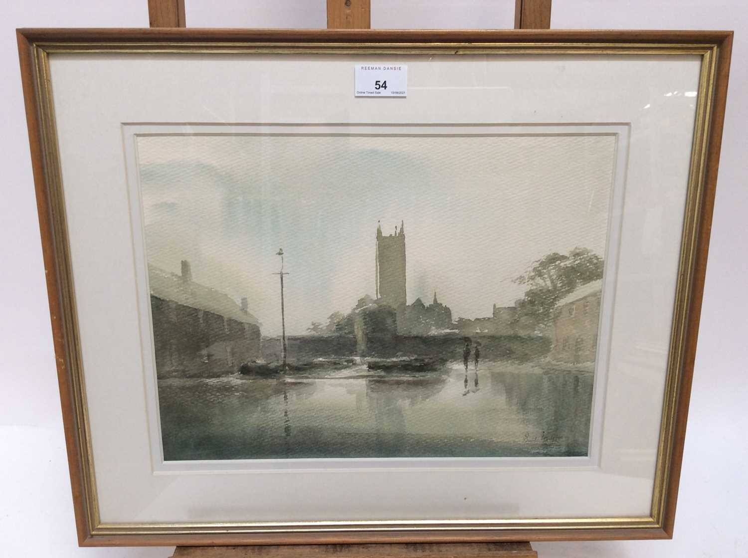 Lot 54 - Paul Stafford (b.1957) four watercolours - Canterbury in the Rain, November Elms, Great Braxted and Greenleaves, each signed and titled verso, in glazed frames
