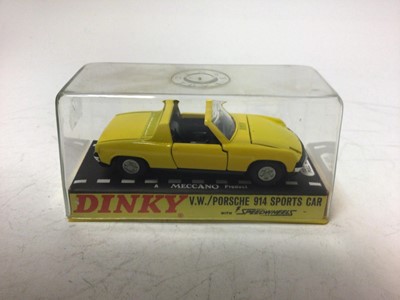 Lot 2138 - Dinky French Issue Ferrari 312P No 1432, Fiat Arbath 2000 Pininfarina No 1430, VW/Porsche 914 Sports Car No 208, all boxed (3)