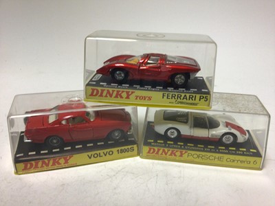 Lot 2140 - Dinky Volvo 18005 No 116, Ferrari P5 No 220, Porsche Carrera 6 No 503, all boxed (3)