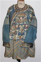 Lot 1498 - 19th century Chinese dragon robe, woven silk...