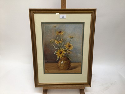 Lot 123 - Rosa Maude Bowser, late Victorian watercolour - still life entitled 'American Black-eyed Susans', signed and dated 1891, labels verso to include one for the Royal Institute of Painters in Water Col...