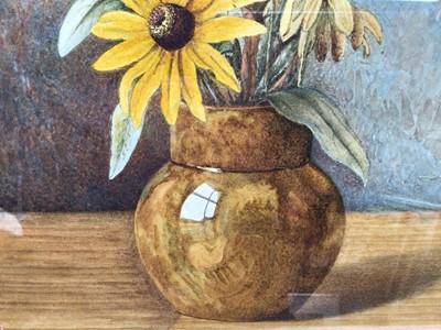 Lot 123 - Rosa Maude Bowser, late Victorian watercolour - still life entitled 'American Black-eyed Susans', signed and dated 1891, labels verso to include one for the Royal Institute of Painters in Water Col...