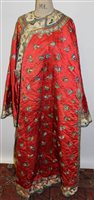 Lot 1499 - 19th century Chinese robe, padded red silk...