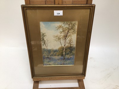 Lot 124 - Early 20th century English School watercolour - Bluebells Ecclesall Wood, indistinctly signed, 25cm x 17cm, in glazed gilt frame