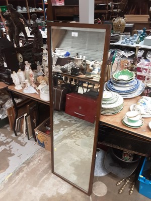 Lot 994 - Bevelled dressing mirror in oak frame