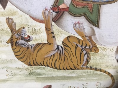 Lot 169 - Indo-Persian school watercolour, tiger hunt
