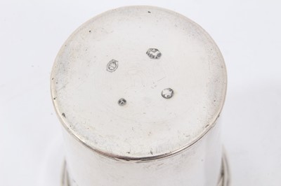 Lot 232 - Dutch silver beaker of tapered form with flared rim and engraved inscription.