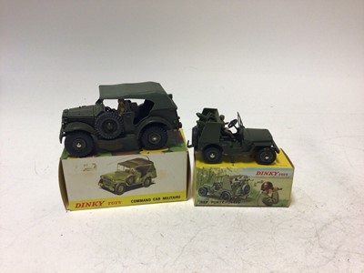 Lot 2169 - Dinky French Issue Command Car Militaire No 810, Jeep Porte-Fusees SS10 No 828, both boxed (2)