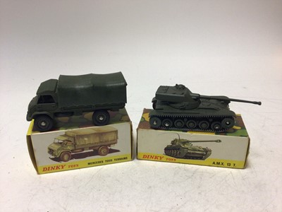 Lot 2171 - Dinky French Issue Mercedes Tous Terrains No 804, AMX 13T No 801, both boxed (2)