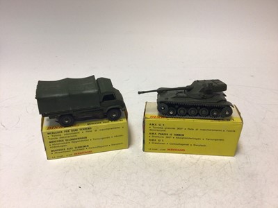Lot 2171 - Dinky French Issue Mercedes Tous Terrains No 804, AMX 13T No 801, both boxed (2)