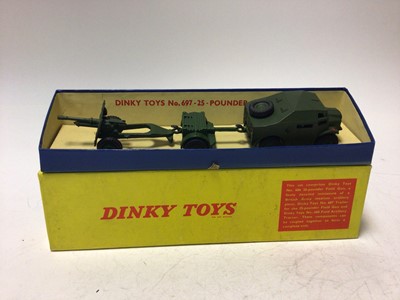 Lot 2175 - Dinky a pair of 25-pounder Field Gun sets No 697, both boxed (2)