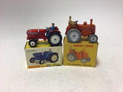 Lot 2180 - Dinky Field Marshall Tractor No 301, Leyland 384 Tractor No 308, both boxed (2)