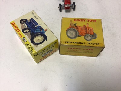 Lot 2180 - Dinky Field Marshall Tractor No 301, Leyland 384 Tractor No 308, both boxed (2)
