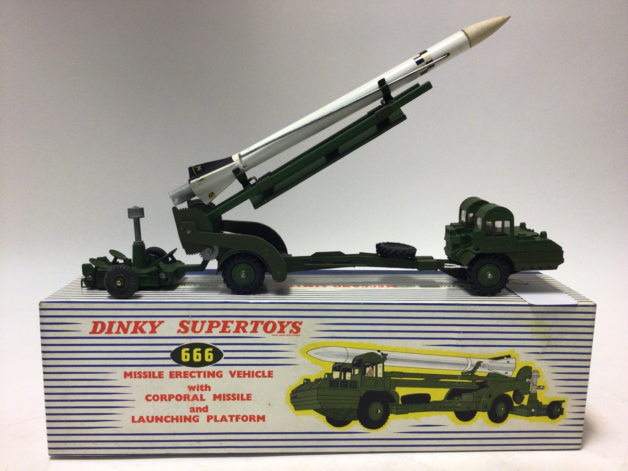A Dinky Supertoys No. 666 missile erecting vehicle with Corporal A Dinky Supertoys No. 666 missile erecting vehicle with Corporal