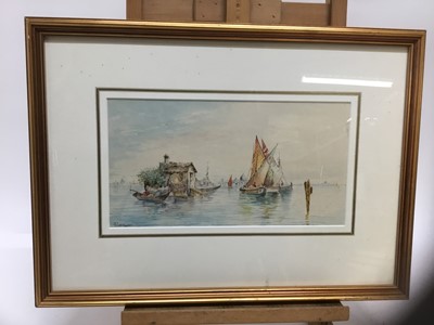 Lot 261 - E Parrini (late 19th / early 20th century) watercolour- Venetian lagoon