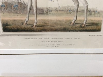 Lot 190 - 19th century hand coloured lithograph - Officers of the British Army, 16th (or the Queen's Lancers), 34cm x 27cm, in glazed frame