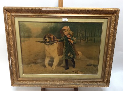 Lot 143 - Victorian oleographic print, mounted on canvas, glazed frame total size 60 x 78cm