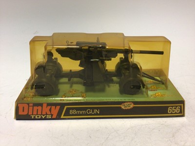 Lot 2202 - Dinky Striker Anti-Tank Vehicle No 691, 88mm Gun No 656, Daimler Armoured Car No 676, all in bubble packed boxes (3)