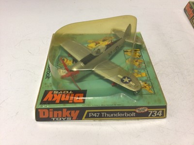 Lot 2205 - Dinky Panavia m.R.C.A. No 729, P47 Thunderbolt No 734, A6M5 Zero-Sen No 739, all in bubble packed boxes (3)